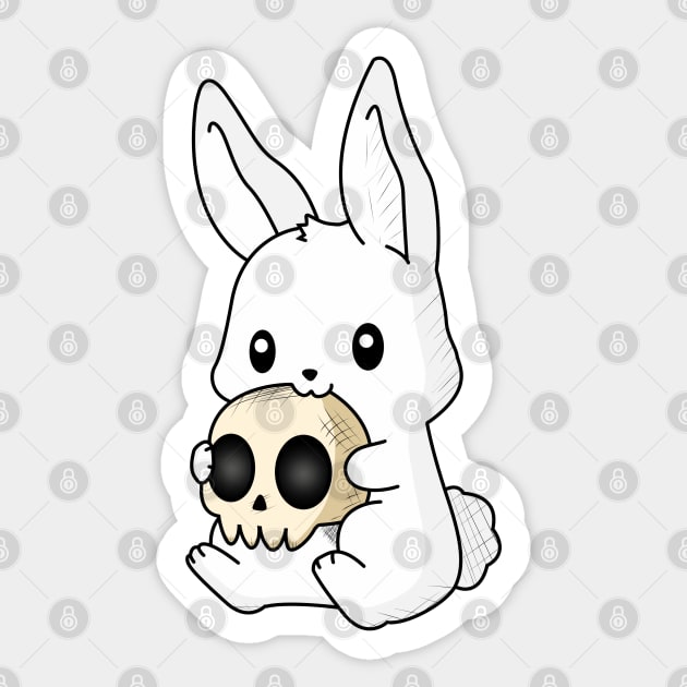 Rabbit eating skull! Sticker by Anime Meme's